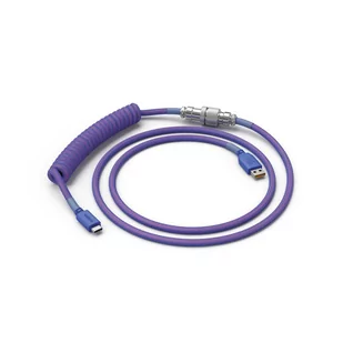 Glorious PC Gaming Race Glorious PC Gaming Race Coiled Cable Nebula, USB-C oraz USB-A kabel Spiralny - 1.37m fioletowy GATA-1417 - Gadżety dla graczy - miniaturka - grafika 2