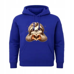 BLUZA DZIECIĘCA Z NADRUKIEM LENIWIEC ZWIERZAK SERCE SŁODKI PREZENT 7-8 - Bluzy dla dziewczynek - miniaturka - grafika 1