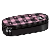 Piórniki - St. Right Piórnik Szkolny Saszetka Usztywniona Z Wewnętrzną Klapką Etui Na Przybory Szkolne Pink Checkered - miniaturka - grafika 1