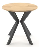 Stoły - Rozkładany okrągły stół z czarnymi nogami H8-R53 - miniaturka - grafika 1