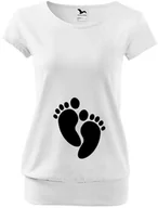 Gadżety dla niej i dla niego - Koszulka ciążowa Przyszła Mama - Stópki dziecka tup tup - miniaturka - grafika 1