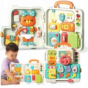 Zabawki sensoryczne - Tablica MANIPULACYJNA Montessori interaktywny panel sensoryczny w walizce - miniaturka - grafika 1