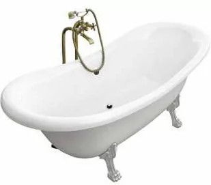 BESCO Wanna wolnostojąca AMELIA 190x77 cm nogi białe WKA-190W+BI - Wanny - miniaturka - grafika 1