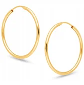 Kolczyki - PIĘKNE DUŻE ZŁOTE KOLCZYKI KÓŁKA 585 14KT 30mm - miniaturka - grafika 1