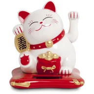 Figurki dla dzieci - Kotek szczęścia Maneki Neko na baterię słoneczną, biały 10,5cm - miniaturka - grafika 1
