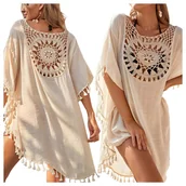 Sukienki - Pareo plażowe sukienka tunika boho frędzle - miniaturka - grafika 1
