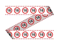 Dekoracje sali - Folat Baner taśma Znak zakazu 16tka - 15 m - 1 szt. - miniaturka - grafika 1