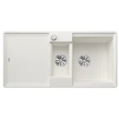 Zlewozmywaki - BLANCO 527613 Zlewozmywak ADIRA 6 S-F Silgranit biały, odwracalny, mata stalowa składana, korek auto., InFino - miniaturka - grafika 1