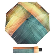 Parasole - Parasol damski Doppler Carbonsteel Noble Check Gold automatyczny składany geometryczny wzór - miniaturka - grafika 1