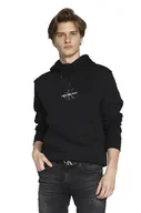 Bluzy męskie - Calvin Klein Bluza Męska Monologo Hoodie Black J30J320836 Beh Xl - miniaturka - grafika 1