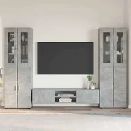 Inne meble do salonu - Zestaw szafek RTV Betonowy szary Materiał drewnopochodny - miniaturka - grafika 1