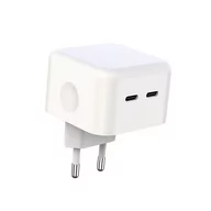 Ładowarki do telefonów - XO Ładowarka sieciowa L102 PD 35W 2x USB-C biała - miniaturka - grafika 1