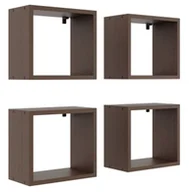 Półki do salonu - Kwadratowe półki wiszące w kolorze wenge C7-R72 - miniaturka - grafika 1
