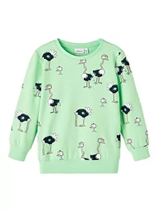 NAME IT Bluza chłopięca Nmmfrilo Sweat Unb, Green Ash, 104 - Bluzy dla chłopców - miniaturka - grafika 1