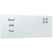 Tablice i flipcharty - vidaXL Ścienna tablica magnetyczna, biała, 50x20 cm, szkło hartowane - miniaturka - grafika 1