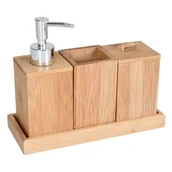 Akcesoria łazienkowe - Zestaw łazienkowy LAOS bambusowy - miniaturka - grafika 1