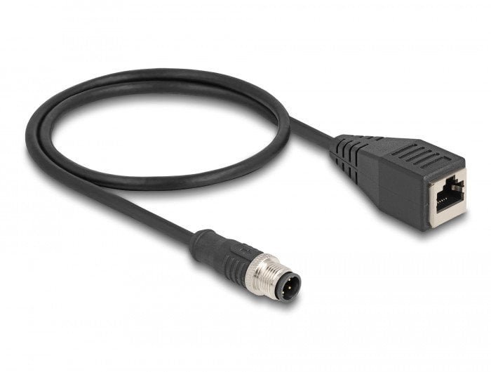 DELOCK M12 Adapterkabel D-kodiert 4 Pin ST zu RJ45,Bu 50 cm 60067