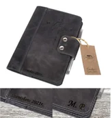 Notesy i bloczki - Skórzany Notes A5 personalizowany kolor Szary - miniaturka - grafika 1