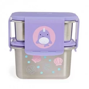 Skip Hop Stalowe pudełko śniadaniowe lunchbox Narwal - Lunch boxy - miniaturka - grafika 1