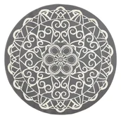 Dywany - Zala Living Stylowy welurowy dywan mandala szara okrągła 102568-140 - miniaturka - grafika 1