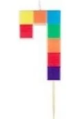 Kinder party - świeczka urodzinowa 7 klocki 7cm - miniaturka - grafika 1