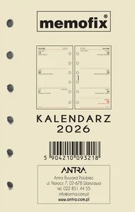 Wkład kalendarzowy 2026 Memofix A6 Tdw - kalendarz - Kalendarze Wkład kalendarzowy 2026 Memofix A6 Tdw - kalendarz - Kalendarze - miniaturka - grafika 1