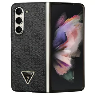 Guess GUHCZFD5P4TDPK F946 Z Fold5 czarny/black hardcase Leather 4G Diamond Triangle - Etui i futerały do telefonów - miniaturka - grafika 1