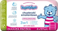 Chusteczki nawilżane - NIVEA Bambino Chusteczki emolientowe 3w1 hipoalergiczne 4 x 57 szt - miniaturka - grafika 1