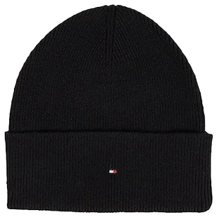 Tommy Hilfiger Czapka Essential Flag Beanie czarna, Czarny, Rozmiar uniwersalny - Czapki damskie - miniaturka - grafika 1
