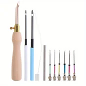 Inne - TEMU 11-częściowy zestaw do dziurkowania do haftu, mieszane kolory, fantazyjne igły do szydełkowania z butelką do przechowywania, narzędzia do szycia - miniaturka - grafika 1