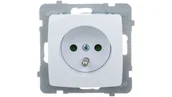 Gniazdka elektryczne - Ospel elektro Gniazdo Pojedyncze 2P+Z z uziemieniem z przesłonami - Karo GP-1SZP - miniaturka - grafika 1