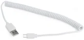 Kable USB - Kabel Usb 2.0 - micro Usb 1,8m Spiralny Spirala Wh - miniaturka - grafika 1