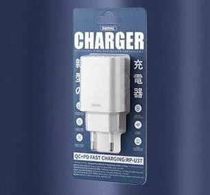 Remax szybka ładowarka sieciowa EU USB Typ C / USB Quick Charge QC 3.0 18W biały (RP-U37 white) - Ładowarki do telefonów - miniaturka - grafika 3