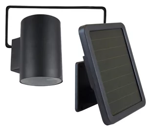 Lampa elewacyjna solarna LED LAMPADA kinkiet tuba czarna IP44 Volteno - Lampy ogrodowe - miniaturka - grafika 1