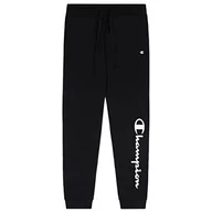 Spodnie damskie - Champion Damskie spodnie treningowe Legacy American Classics Fleece Big Logo Rib Cuff, czarny, XL - miniaturka - grafika 1