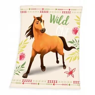Koce - Duży Koc polarowy SPIRIT Duch Koń Mustang 130x170 Dziecięcy ciepły - miniaturka - grafika 1