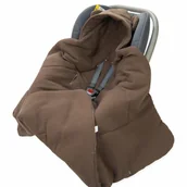 Koce i narzuty dla dzieci - OTULACZ DO FOTELIKA NOSIDEŁKA MUŚLINOWY Z KAPTURKIEM KOCYK Kerstin - miniaturka - grafika 1