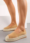 Espadryle damskie - Brązowe Espadryle na Plecionej Platformie z Ekozamszu Avalana - miniaturka - grafika 1