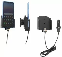 Uchwyt uniwersalny regulowany do Samsung Galaxy S22 Ultra bez futerału oraz w futerale lub etui o wymiarach: 75-89 mm (szer.), 2-10 mm (grubość) z wbudowanym kablem USB-C oraz ładowarką samochodową - Uchwyty samochodowe do telefonów - miniaturka - grafika 1