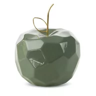 Figurki dekoracyjne - Figurka Ceramiczna Jabłko Apel 16X16X13 Zielona + Złota - miniaturka - grafika 1
