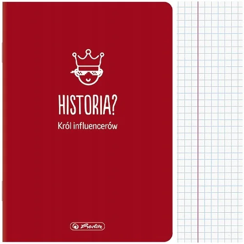 ZESZYT A5 W KRATKĘ 60 KARTEK HISTORIA OKŁADKA SOFT TOUCH ŚCIĄGA HERLITZ