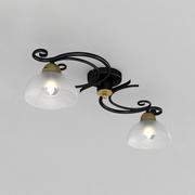 Lampy sufitowe - Lampa sufitowa Flora, 2 klosze, czarna/mosiądz - miniaturka - grafika 1