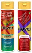 Zestawy kosmetyków damskich - Novex Novex Brazilian Keratin, zestaw do włosów suchych i zniszczonych z keratyną, szampon 300ml i odżywka 300ml 57/zestaw - miniaturka - grafika 1