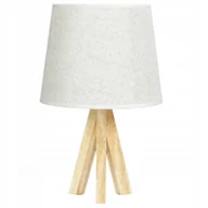 Lampy stojące - Lampka Biurkowa Stołowa Nocna Drewniana Abażur E27 - miniaturka - grafika 1