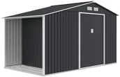Altany ogrodowe - Domek narzędziowy MADISON 342x191cm Cold Grey, z drewutnią, wentylowany, z przesuwanymi drzwiami, pojemny magazyn na narzędzia i drewno Hardmaister - miniaturka - grafika 1