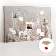 Tablice i flipcharty - Organizer na ścianę XXL, Tablica Korkowa 120x80 cm - Tropikalne liście + Pinezki - miniaturka - grafika 1