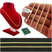 Łańcuszki - PIĘKNY ZŁOTY NASZYJNIK DAMSKI BISMARK ŁAŃCUSZEK 3 MM 925 POZŁACANY PREZENT - miniaturka - grafika 1