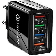 Ładowarki do telefonów - ŁADOWARKA SIECIOWA 4x USB QUICK CHARGE UNIWERSALNA SZYBKA 3.0 - miniaturka - grafika 1