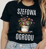 Koszulki i topy damskie - DAMSKA KOSZULKA DLA OGRODNIKA SZEFOWA OGRODU Z KWIATAMI - miniaturka - grafika 1