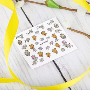 Allepaznokcie Naklejki do paznokci 3D samoprzylepne brokatowe wielkanocne BLE 1054D - Ozdoby do paznokci - miniaturka - grafika 1